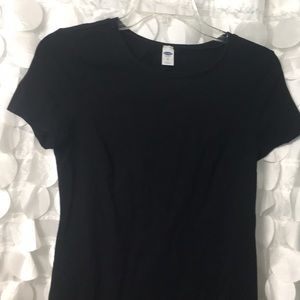 Black cotton form fitting dress